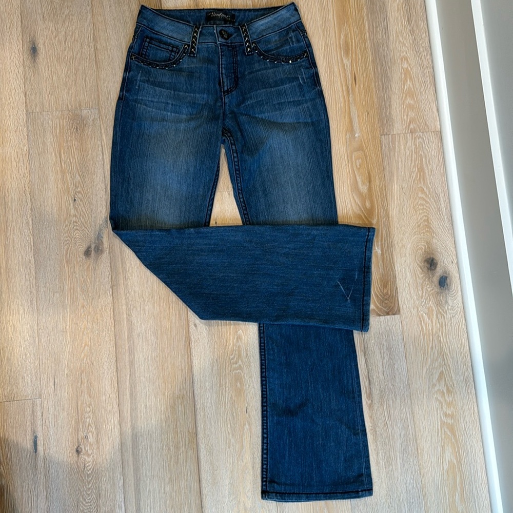 Flare embellished jeans